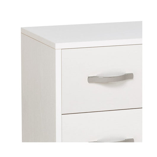 Comodino con 2 cassetti bianco frassinato in legno nobilitato 36x52xH 43