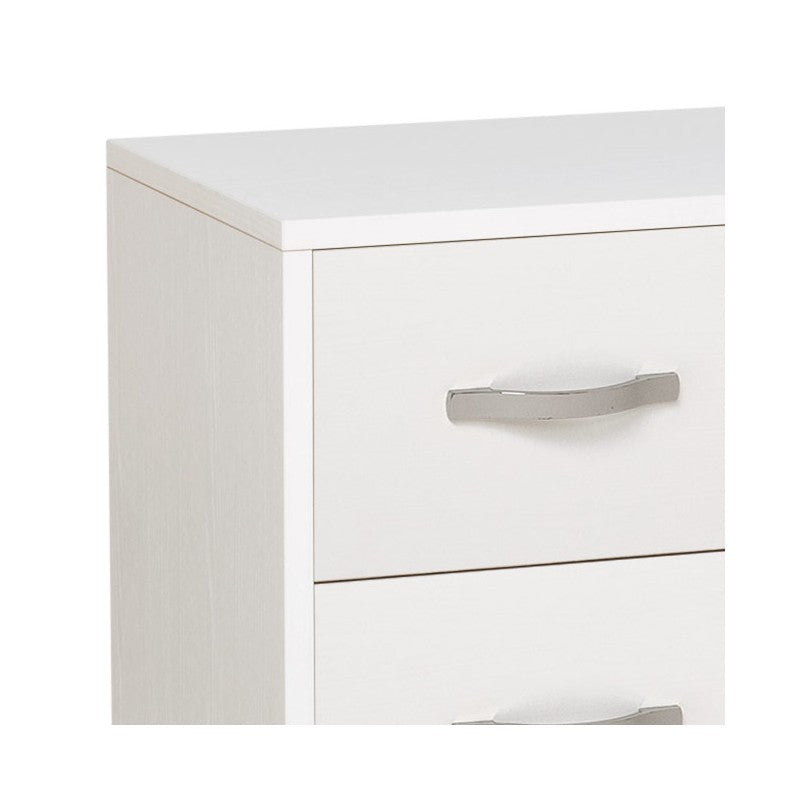 Comodino con 2 cassetti bianco frassinato in legno nobilitato 36x52xH 43