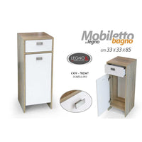 Mobile bagno bianco rovere 1 anta cm 33 x 33 x 85 salvaspazio
