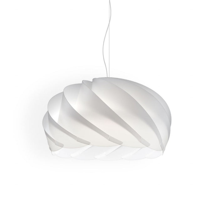 Sospensione Bianco in Metallo Cromato Cm. 26 x 15h