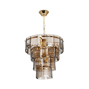 Lampada da soffitto a 4 luci Falez MDL3829 vetro fumè e oro EFFEZ