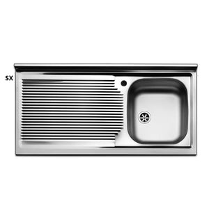 Lavello acciaio inox 100x50 con gocciolatoio sx