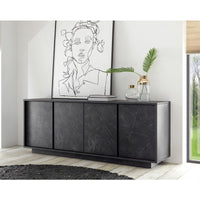 (2c) Madia Rock 4 ante effetto marmo nero L180x43xh. 79 cm(ROCK4AMNE)