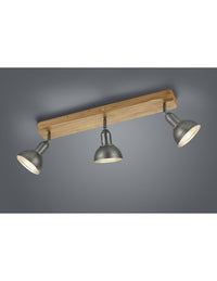 Faretto Industriale Barra 3 Spot Delhi Nichel L58 cm 3xE14 Trio Lighting