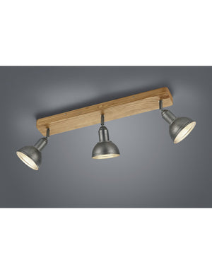Faretto Industriale Barra 3 Spot Delhi Nichel L58 cm 3xE14 Trio Lighting