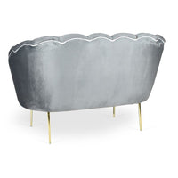 Divano due posti Orel in velluto Babyface 21 grigio piedini oro H76xL130xP70