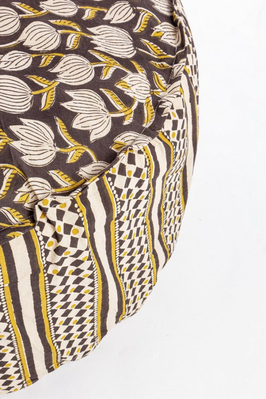 Pouf nero tulipano rombo D.65x25h