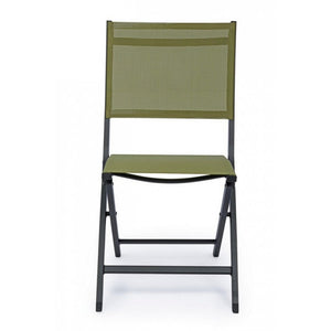 Sedia Per Esterno In Alluminio Antracite Verde Elin 47X57X H88 Cm