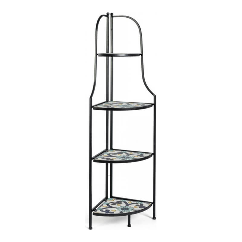 Angoliera Pieghevole Positano classica con ripiani in ceramica