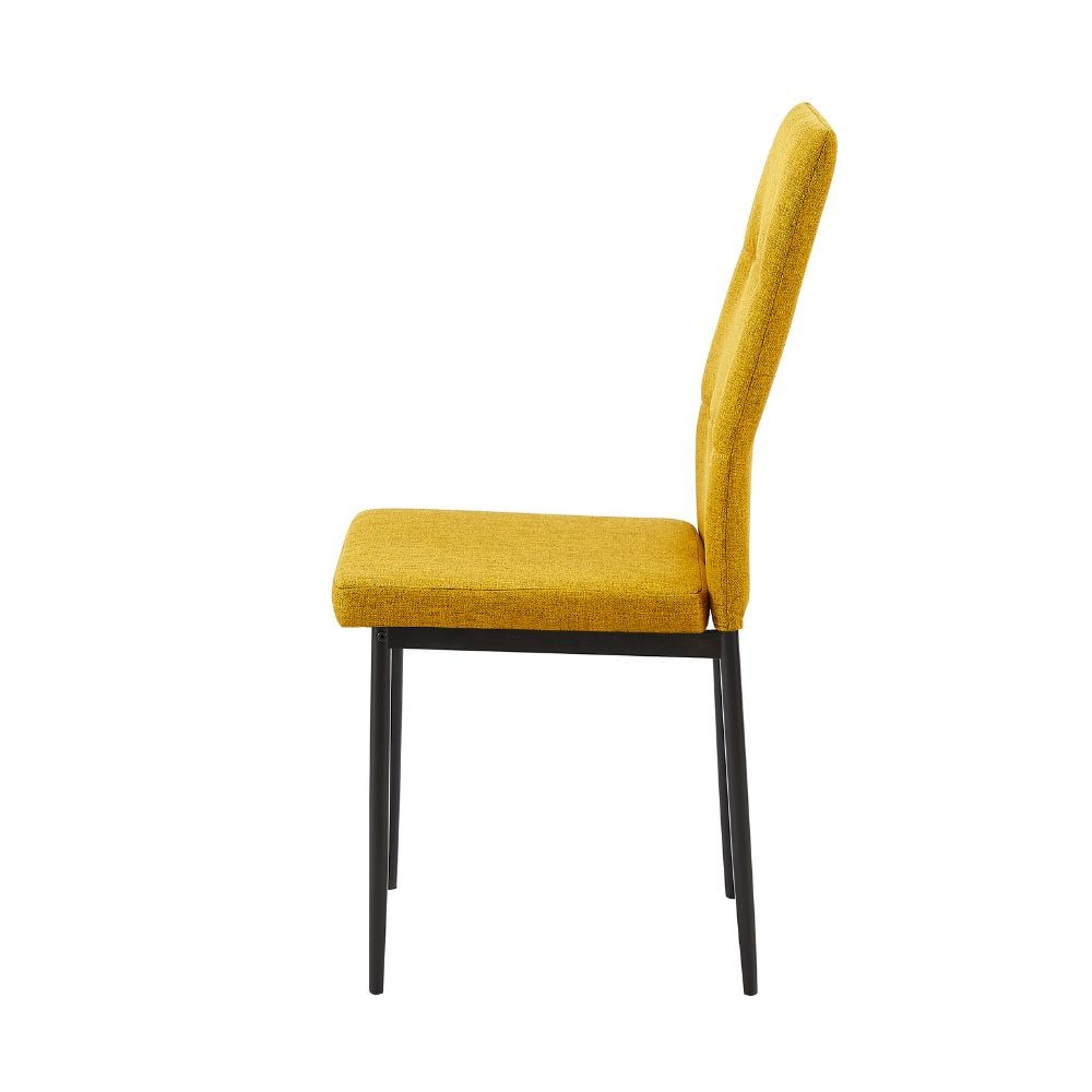 4X Sedia da pranzo Adara in tessuto senape H89xL63.5xP44