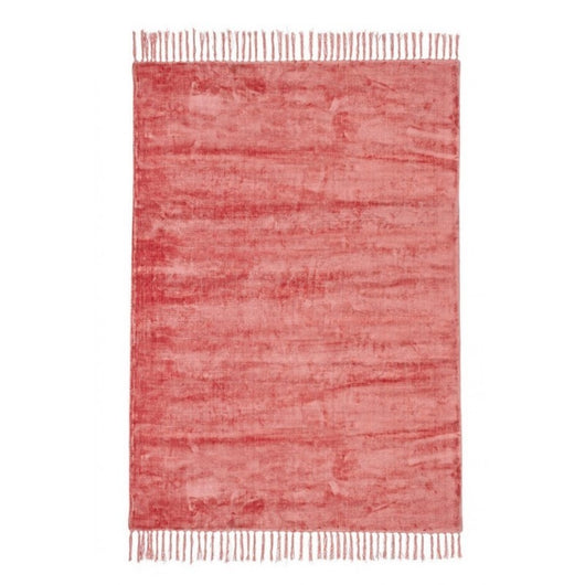 Tappeto in viscosa stile etnico Rosso Corallo BELIZE 140x200 cm