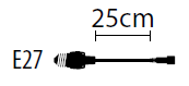 Connettore E27 20cm 1 uscita max 15W
