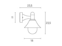 Applique Piccola In Basso E27  linea soda  nero