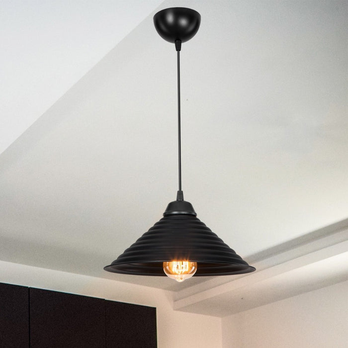 Lampada da soffitto Sava ASZ1617 con paralume in metallo nero H48xL28
