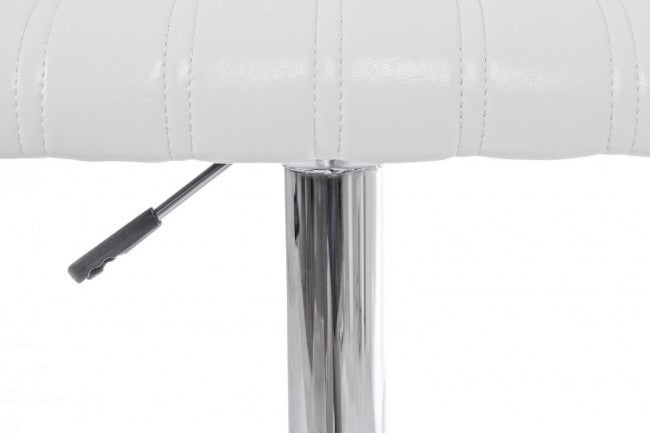Sgabello bar acciaio ecopelle bianco Barclay cm 46 x 51,5 x 88,5 