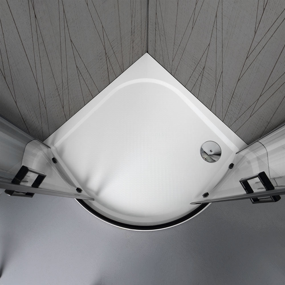 Box doccia semicircolare 90x90 cm nero opaco