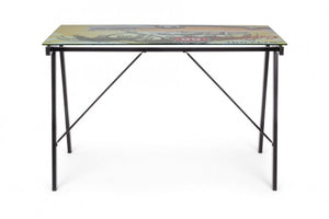 Scrivania Young California piano in vetro 113x58 cm