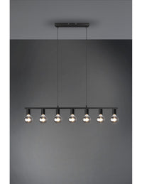 Sospensione 7xE27 Vannes Nero L110 cm Trio Lighting