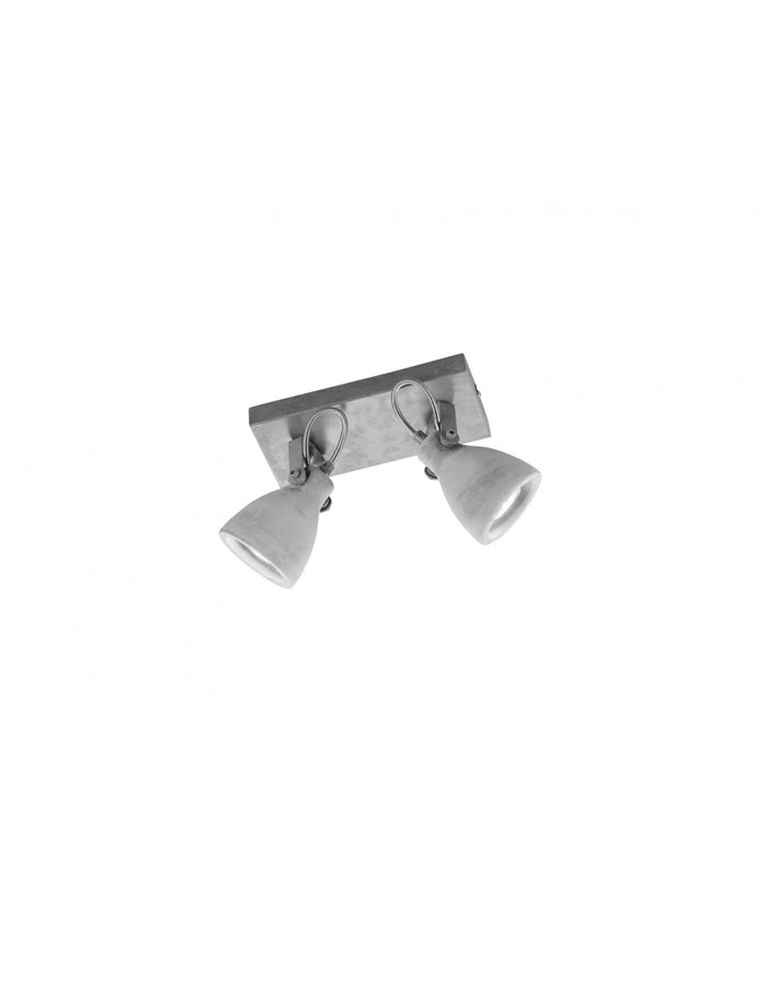 Lampada 2 Luci Spot Parete-Soffitto Concrete Cemento Trio Lighting