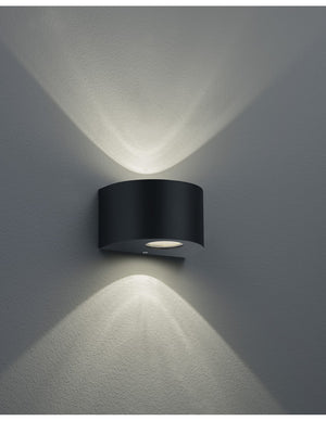 Applique Doppia Luce Led Rosario Nero H15 cm IP44 Trio Lighting