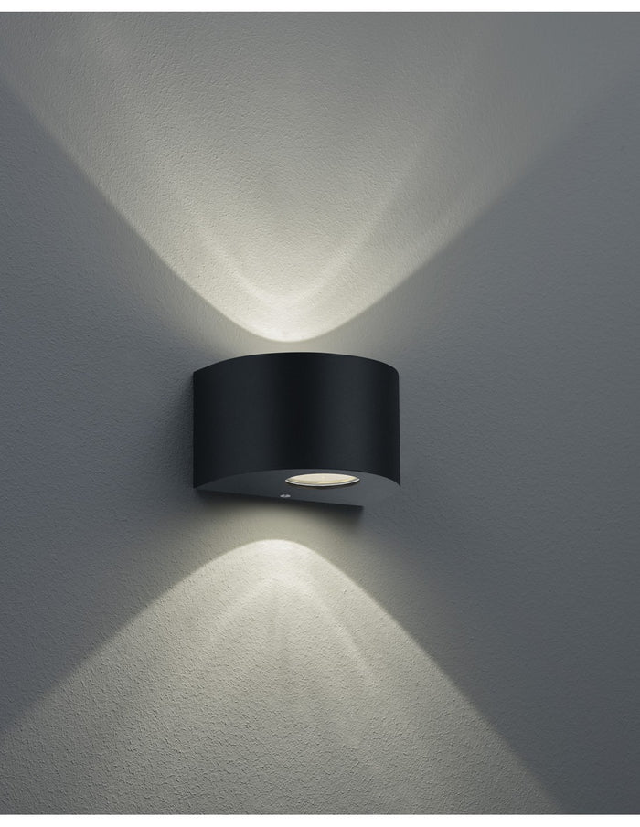 Applique Doppia Luce Led Rosario Nero H15 cm IP44 Trio Lighting