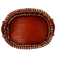 Cesta vimini intreccio crema noce ovalecm55x43h13