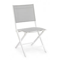 Sedia per esterno in alluminio Bianco Grigio ELIN 47x57x h88 cm