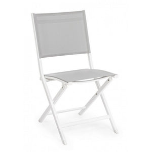 Sedia per esterno in alluminio Bianco Grigio ELIN 47x57x h88 cm