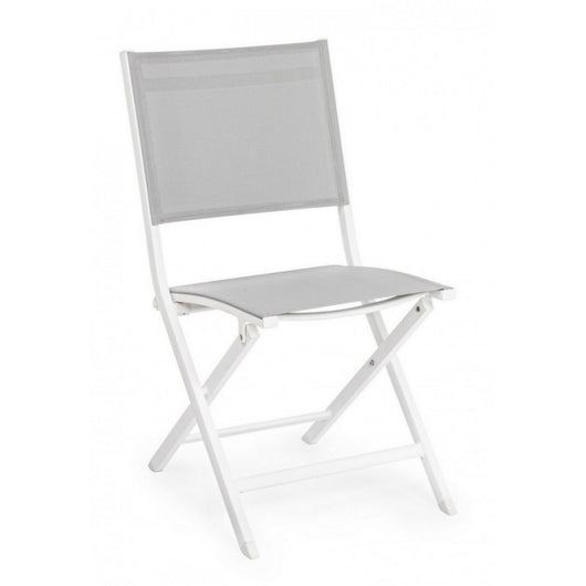 Sedia per esterno in alluminio Bianco Grigio ELIN 47x57x h88 cm