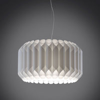 Sospensione Bianco in Metallo Cromato Cm. 50 x 31h