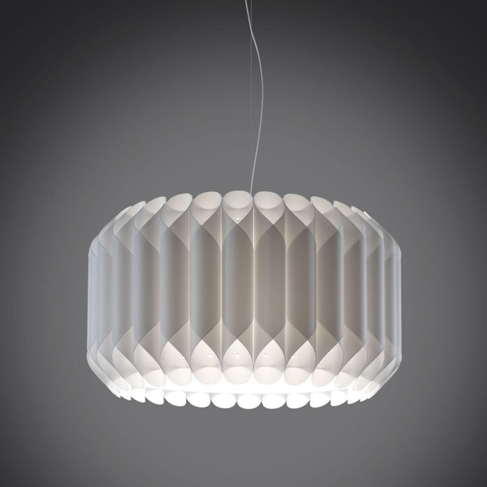 Sospensione Bianco in Metallo Cromato Cm. 50 x 31h