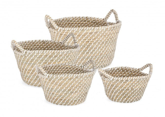 2x Cesta jade bianco D.28x16h, D.33x20h, D.39x23h, D.43x25h