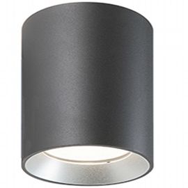 Lampada da soffitto in alluminio pressofuso con diffusore in vetro trasparente - 40W, 4240 lumen grafite