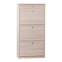 Scarpiera slim salvaspazio tre ante un cassetto Olmo Chiaro 63x29x h127 cm