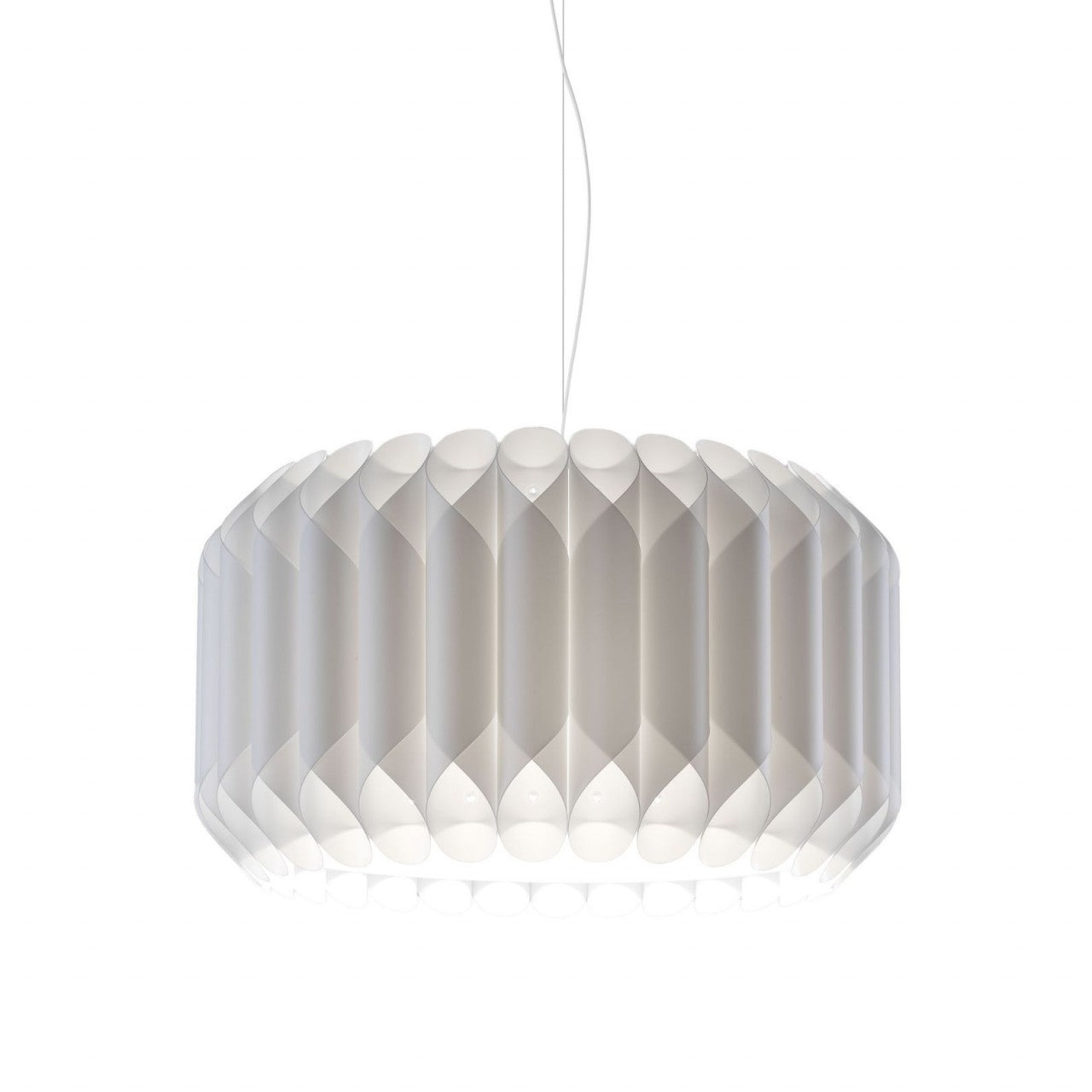 Sospensione Bianco in Metallo Cromato Cm. 50 x 31h