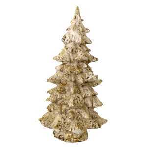 Albero resina bianco glitter oro cm 20h39
