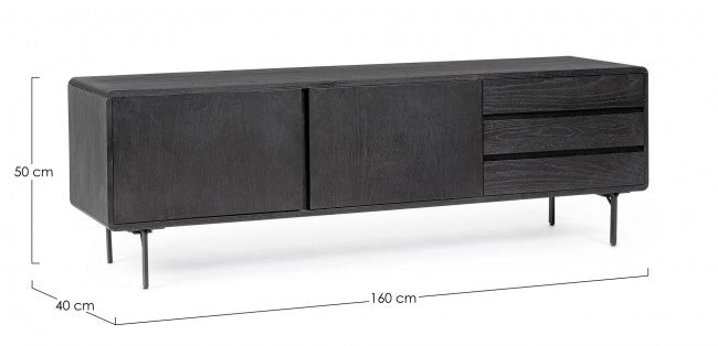 Mobile porta TV 160x40x50 in legno nero