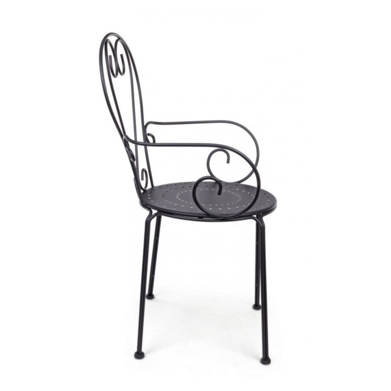 Sedia da giardino Etienne in acciaio cm  49x49x h89