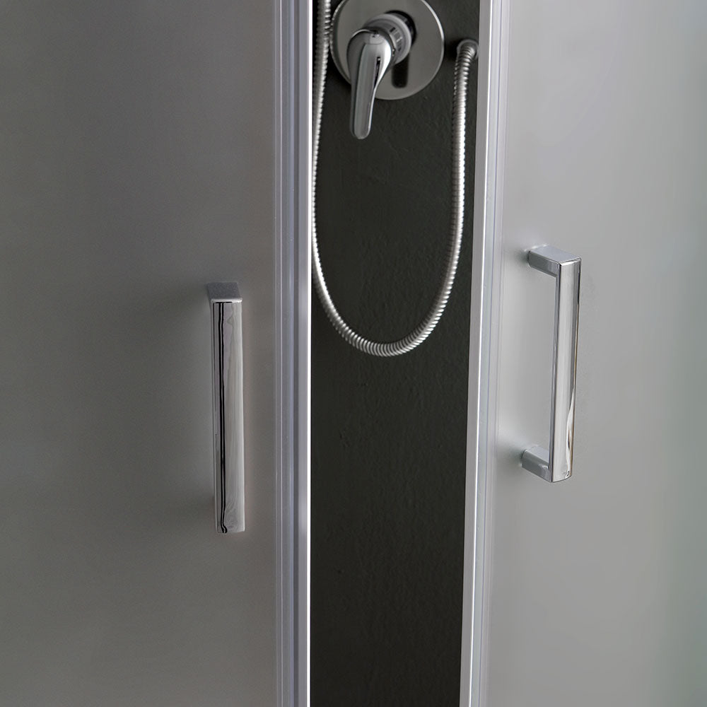 Cabina doccia semicircolare 90x90 cm vetro satinato