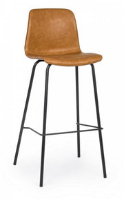2x Sgabello bar cuoio vintage 39x44x103,5h