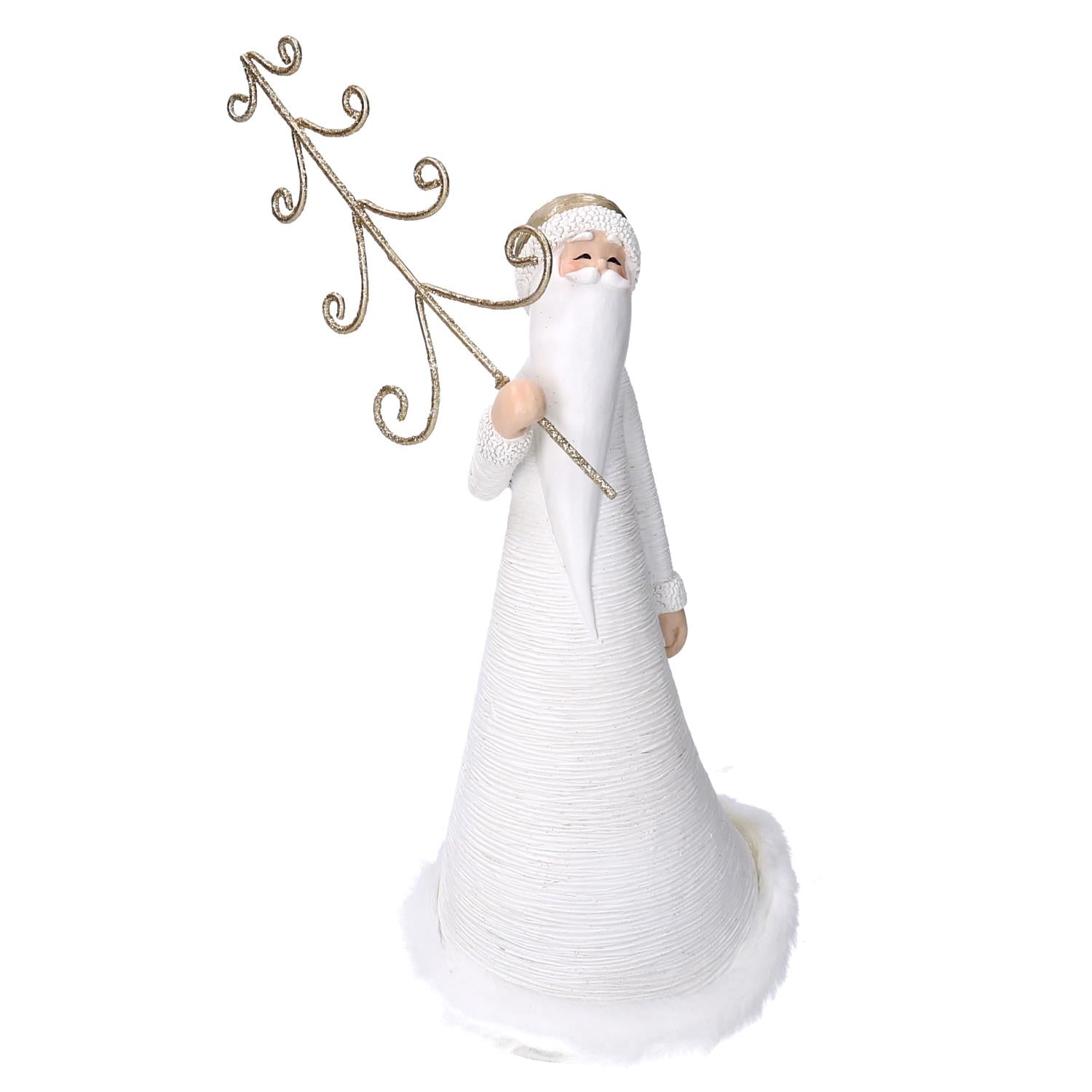 Babbo natale resina con albero bianco cm13x12h27