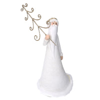 Babbo natale resina con albero bianco cm13x12h27
