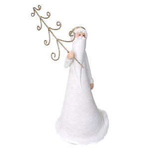 Babbo natale resina con albero bianco cm13x12h27
