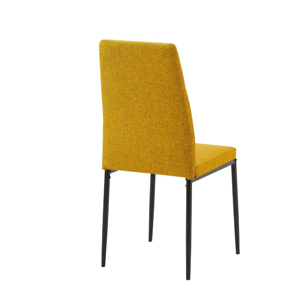 4X Sedia da pranzo Adara in tessuto senape H89xL63.5xP44