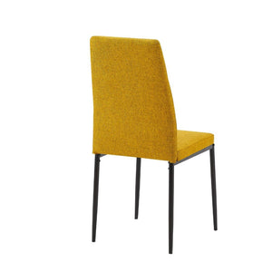 4X Sedia da pranzo Adara in tessuto senape H89xL63.5xP44