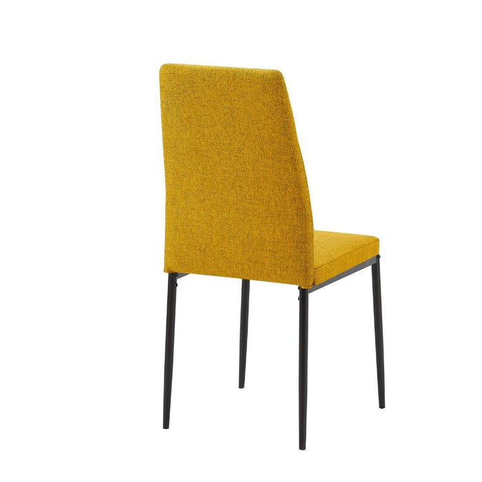 4X Sedia da pranzo Adara in tessuto senape H89xL63.5xP44