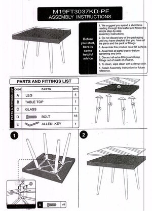 Tavolo Polyrattan Adila quadrato noce con vetro  cm90x90xh77