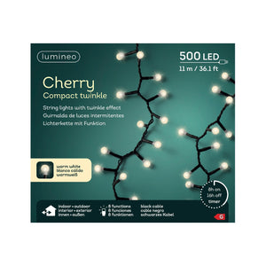 Luci LED Cherry Light nero/bianco caldo 1100cm 8Funz OUT