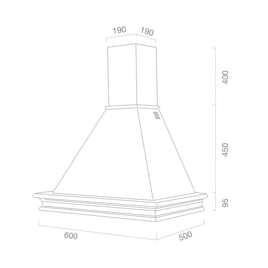 Cappa cucina rustica bianca RUSTICHELLA con cornice in legno intarsio cm 60