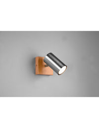 Faretto Spot Marley Nichel E Legno 1xGU10 Trio Lighting
